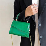 Women's Bright Patent Leather Chain Shoulder Crossbody Bag