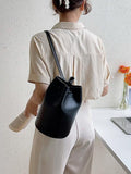 Vintage Crossbody Shoulder Bag Soft Leather Bucket Backpack