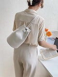 Vintage Crossbody Shoulder Bag Soft Leather Bucket Backpack