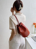 Vintage Crossbody Shoulder Bag Soft Leather Bucket Backpack