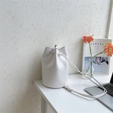 Vintage Crossbody Shoulder Bag Soft Leather Bucket Backpack