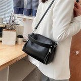 Leather Crossbody Shoulder Bag Bucket Tote Handbag for Women