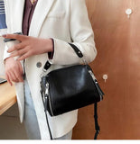 Leather Crossbody Shoulder Bag Bucket Tote Handbag for Women
