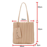 Pleated PU Leather Shoulder Bag with Wallet HPS1014