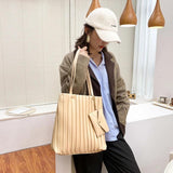 Pleated PU Leather Shoulder Bag with Wallet HPS1014