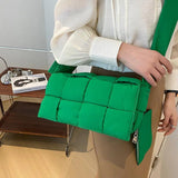 Plaid Cotton Crossbody Bag for Women Warm Soft Handbag Tote