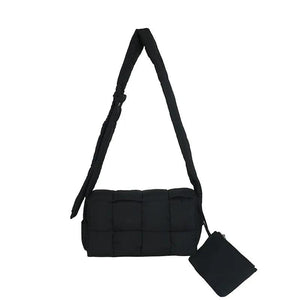 Plaid Cotton Crossbody Bag for Women Warm Soft Handbag Tote