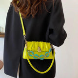 Leather Underarm Shoulder Bags Beading Chain Handbags Flap Crossbody Bags