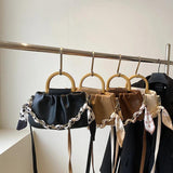 Soild Folds Leather Shoulder Crossbody Bag Women's Tote SG386