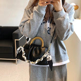 Soild Folds Leather Shoulder Crossbody Bag Women's Tote SG386