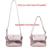 Pink Leather Messenger Bag for Women
