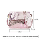 Pink Leather Messenger Bag for Women