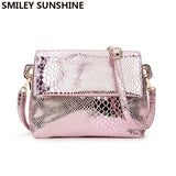 Pink Leather Messenger Bag for Women