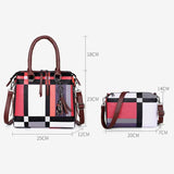 High Women Plaid Tassel Bag Female Summer Beach Bags 4pcs/set Composite Bags