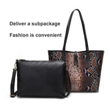 Serpentine Composite Women Bag Handbag Big Shoulder Bags Female Snake Print Tote