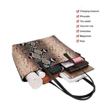 Serpentine Composite Women Bag Handbag Big Shoulder Bags Female Snake Print Tote