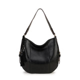 Vintage Large Capacity Leather Shoulder Bags for Women Tassel Shopper Tote