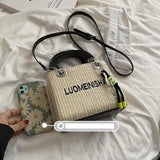 Straw Shoulder Bag Small Crossbody Beach Handbag