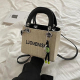Straw Shoulder Bag Small Crossbody Beach Handbag