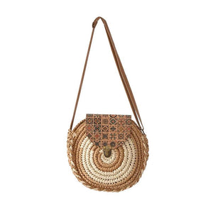 Ethnic Style Straw Crossbody Bag for Women