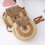 Ethnic Style Straw Crossbody Bag for Women