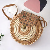 Ethnic Style Straw Crossbody Bag for Women