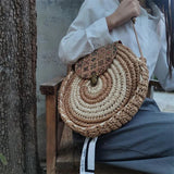 Ethnic Style Straw Crossbody Bag for Women