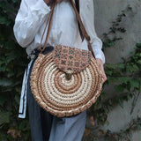 Ethnic Style Straw Crossbody Bag for Women