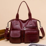 Retro Crossbody Bags for Women Soft Leather Tote Messenger Bag