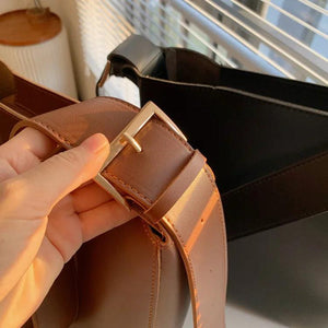 Women Casual Solid Large Capacity Bucket Bags PU Leather Messenger Bags