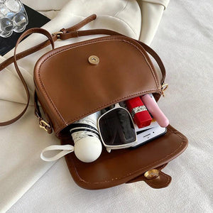 Orange Saddle Crossbody Evening Clutch PU Leather Style Satchel