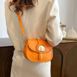Orange Saddle Crossbody Evening Clutch PU Leather Style Satchel