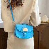 Orange Saddle Crossbody Evening Clutch PU Leather Style Satchel