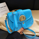 Orange Saddle Crossbody Evening Clutch PU Leather Style Satchel