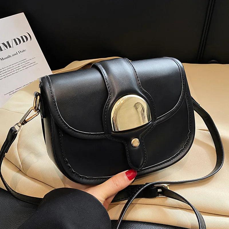 Orange Saddle Crossbody Evening Clutch PU Leather Style Satchel