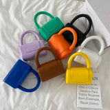 Mini PU Leather Top Handle Crossbody Bag Green