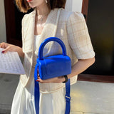 Mini PU Leather Top Handle Crossbody Bag Green