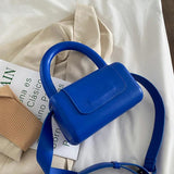 Mini PU Leather Top Handle Crossbody Bag Green