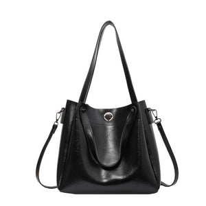 Retro Winter Bucket PU Leather Crossbody Shoulder Bags for Women