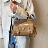 Vintage PU Leather Crossbody Bag Large Capacity Shoulder Handbag