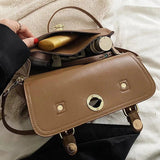 Vintage PU Leather Crossbody Bag Large Capacity Shoulder Handbag
