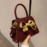 Green Square Crossbody Bag PU Leather Wide Strap Handbag Tote