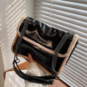 Winter Furry Lambswool Crossbody Shoulder Bag