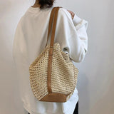 Summer Women Shoulder Bags Female Travel Woven Handbags Hollow Straw Beach Totes