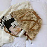 Summer Women Shoulder Bags Female Travel Woven Handbags Hollow Straw Beach Totes