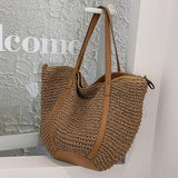 Summer Women Shoulder Bags Female Travel Woven Handbags Hollow Straw Beach Totes