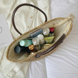 Women Boho Tote Bag Straw Beach Handbag Party Clutch