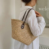 Women Boho Tote Bag Straw Beach Handbag Party Clutch