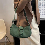 Vintage Women Belt Shoulder Bags Suede PU Leather Crossbody Bag