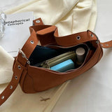 Vintage Women Belt Shoulder Bags Suede PU Leather Crossbody Bag